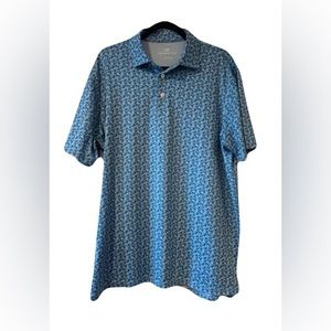 Southern Tide Blue Floral Casual Polo Size Medium